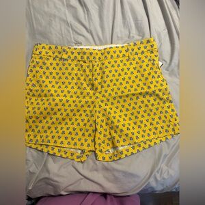 J. Crew Yellow Floral Print Bermuda Shorts